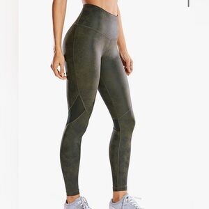 Faux Leather Workout Leggings